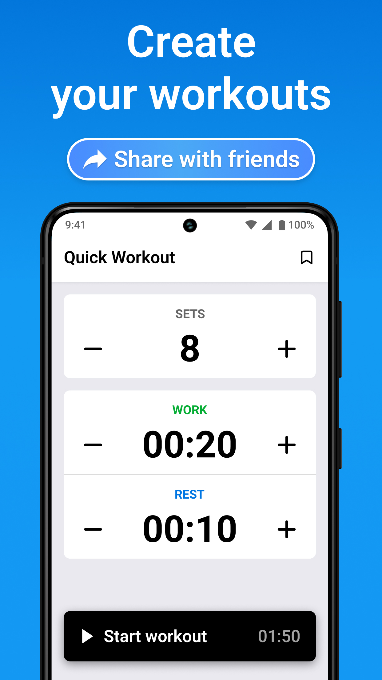 اسکرین شات 3 برنامه Interval Timer & Tabata Timer