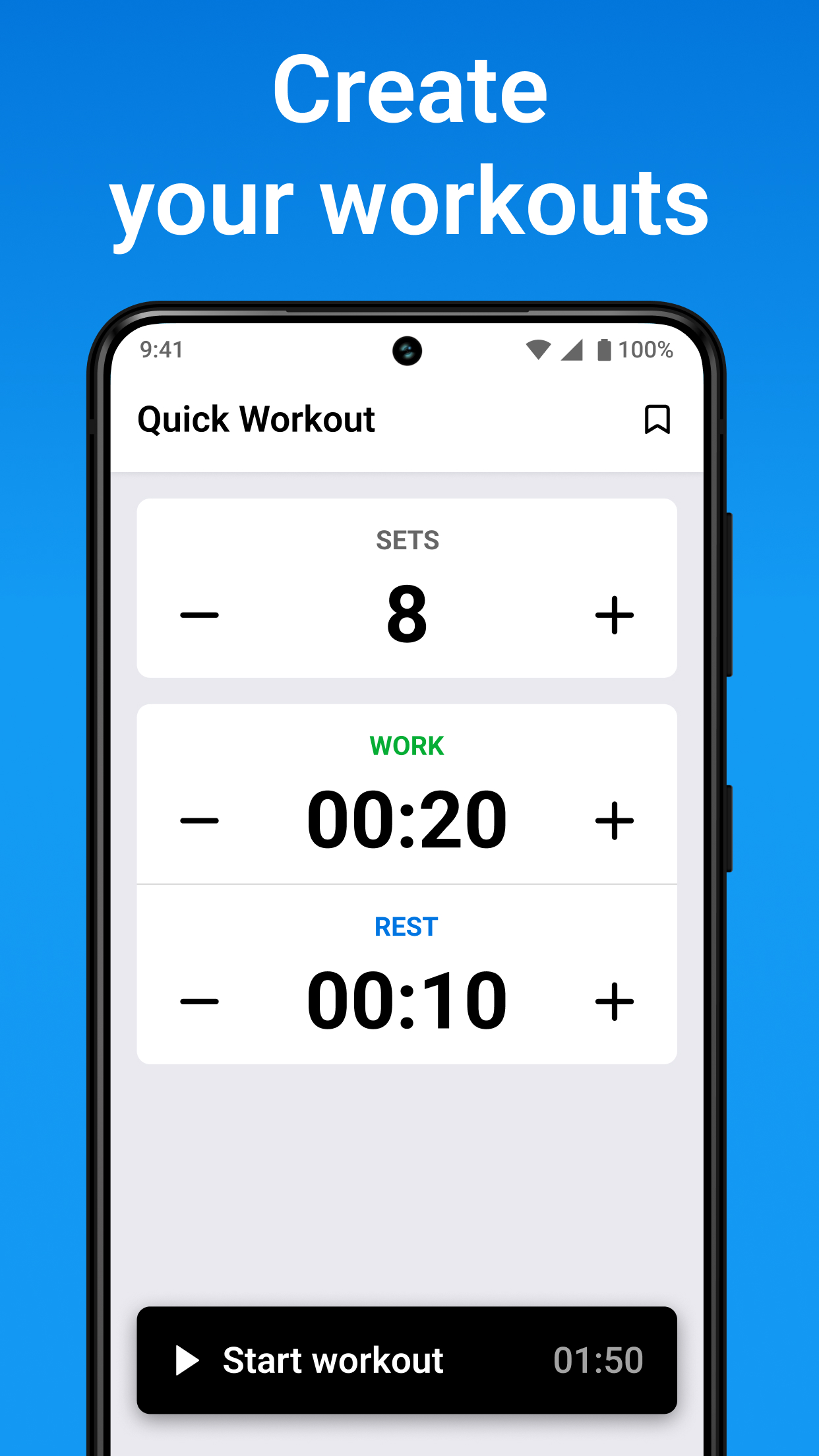 اسکرین شات 3 برنامه Interval Timer & Tabata Timer