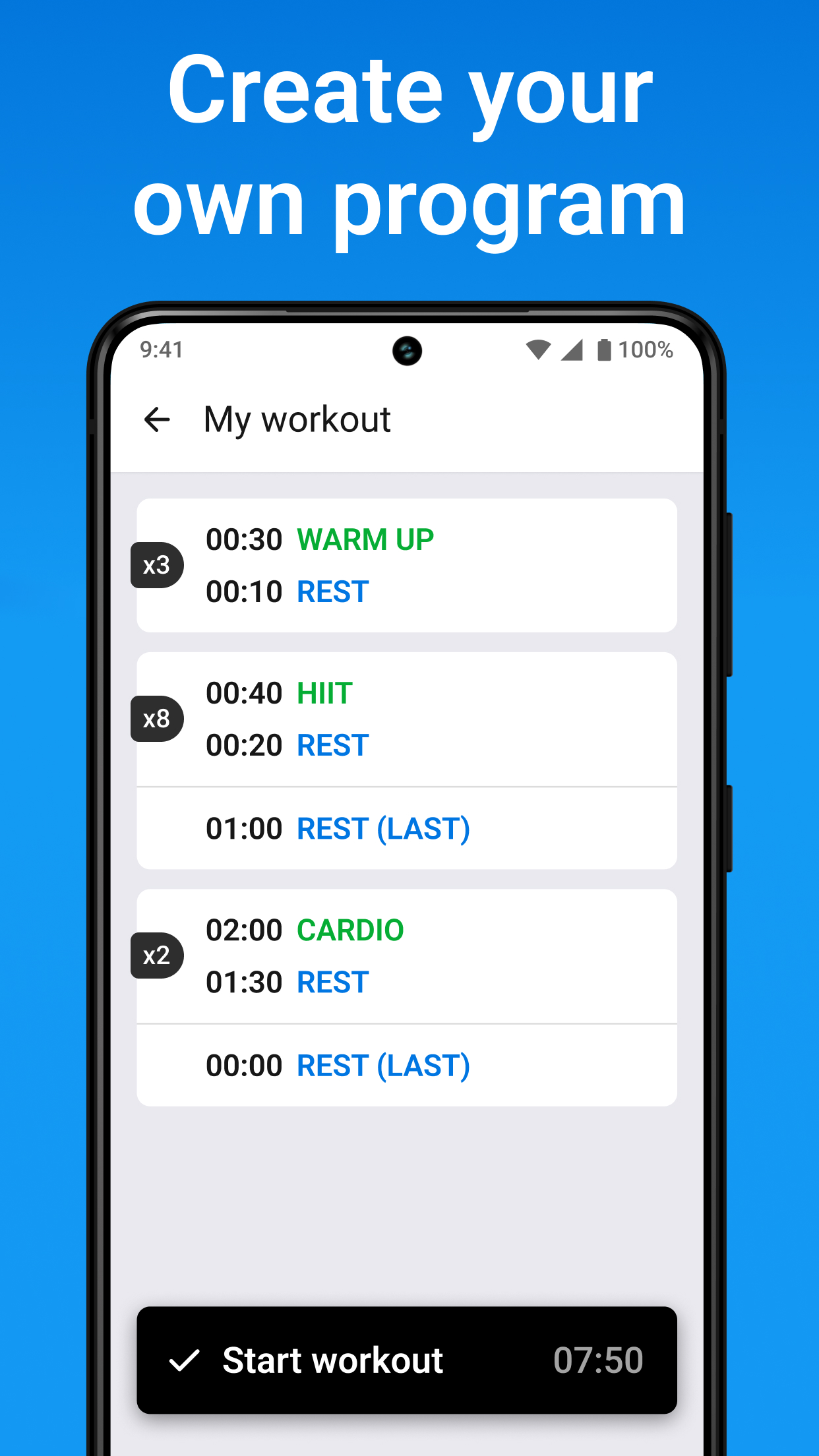 اسکرین شات 7 برنامه Interval Timer & Tabata Timer
