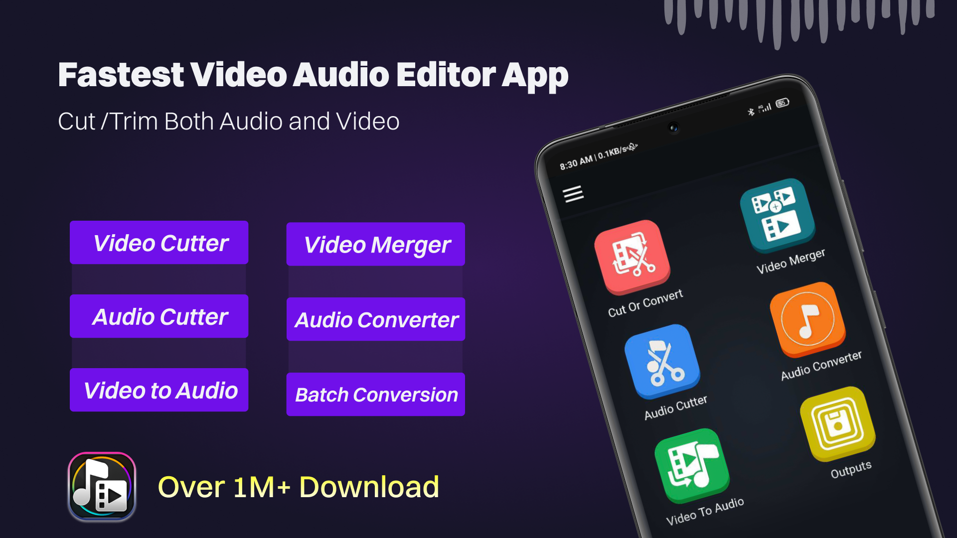 اسکرین شات 1 برنامه Video to MP3 Converter Cutter