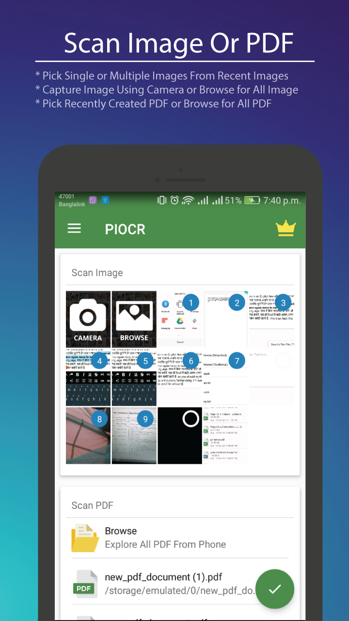 اسکرین شات 2 برنامه Image to Text,  document & PDF Scanner app