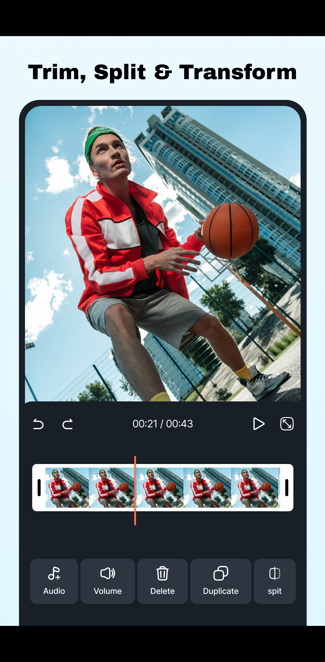 اسکرین شات 1 برنامه Cut, Trim & Crop Video Editor