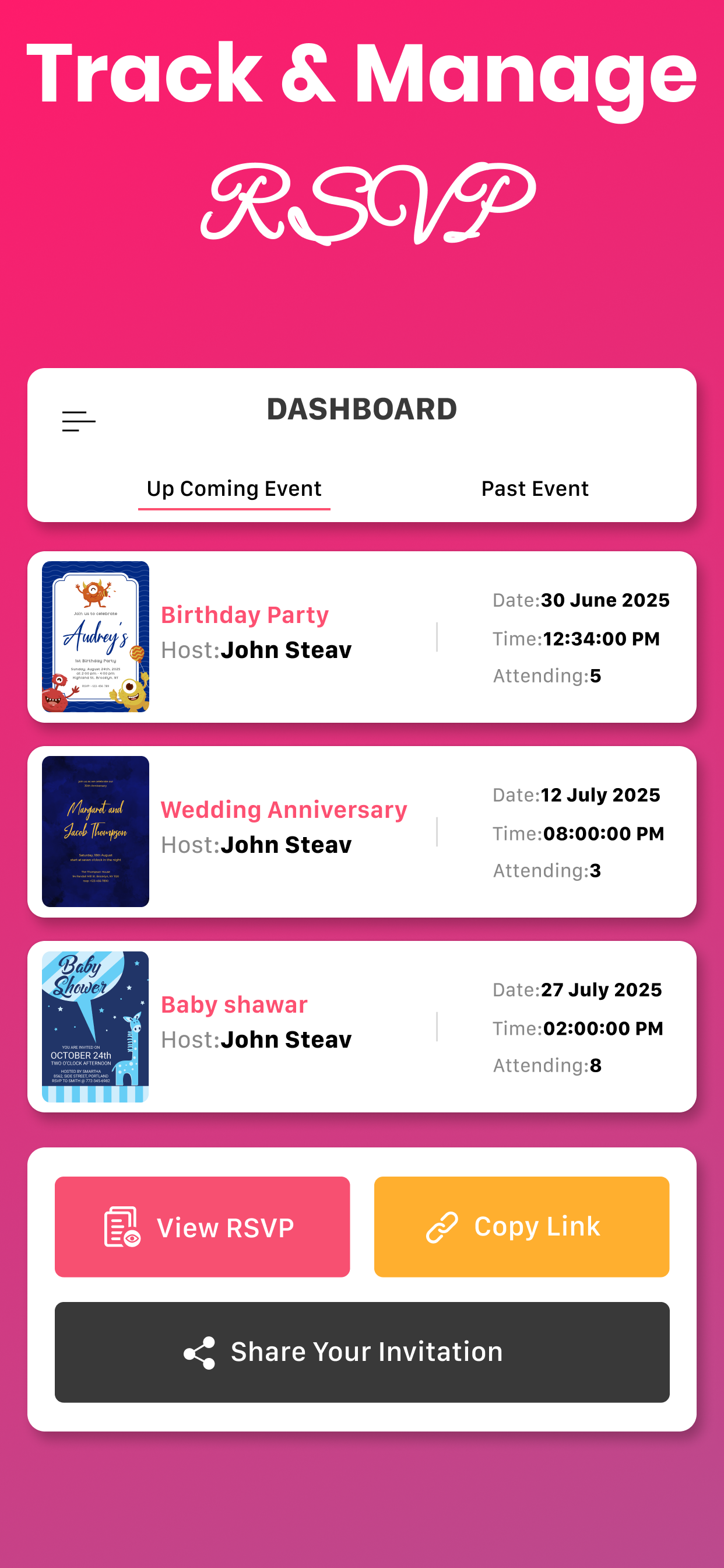 اسکرین شات 5 برنامه Invitation Card Maker & Design