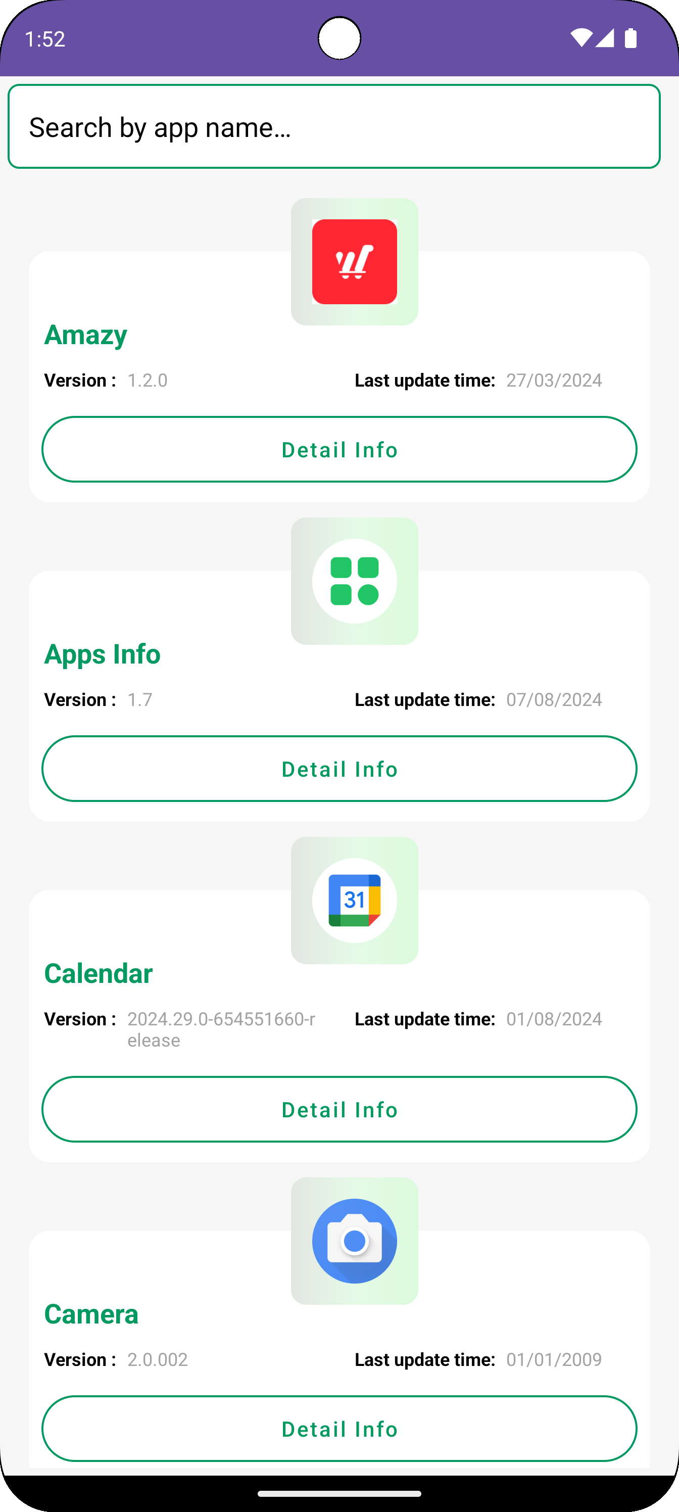 اسکرین شات 1 برنامه Phone Apps Info