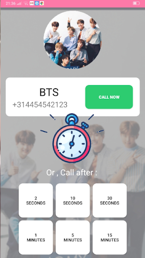 اسکرین شات 7 برنامه BTS Video Call jimin - jungkook suga jhope v prank