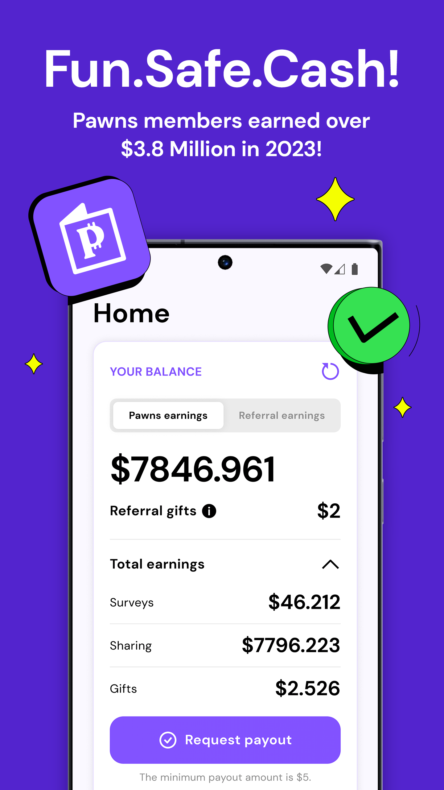 اسکرین شات 1 برنامه Pawns.app: Earn Money