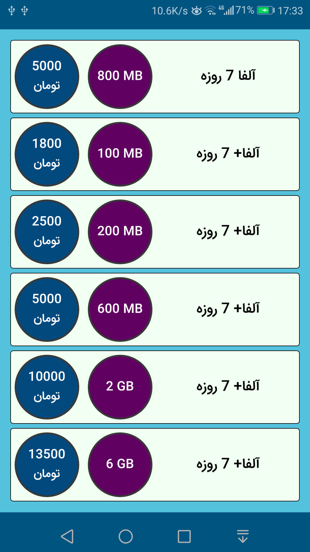 اسکرین شات برنامه بسته اینترنت همراه اول(غیر رسمی) 2