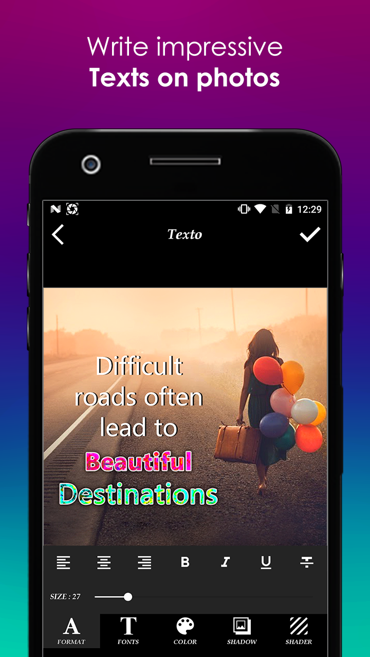اسکرین شات 1 برنامه TextO Pro - Write on Photos