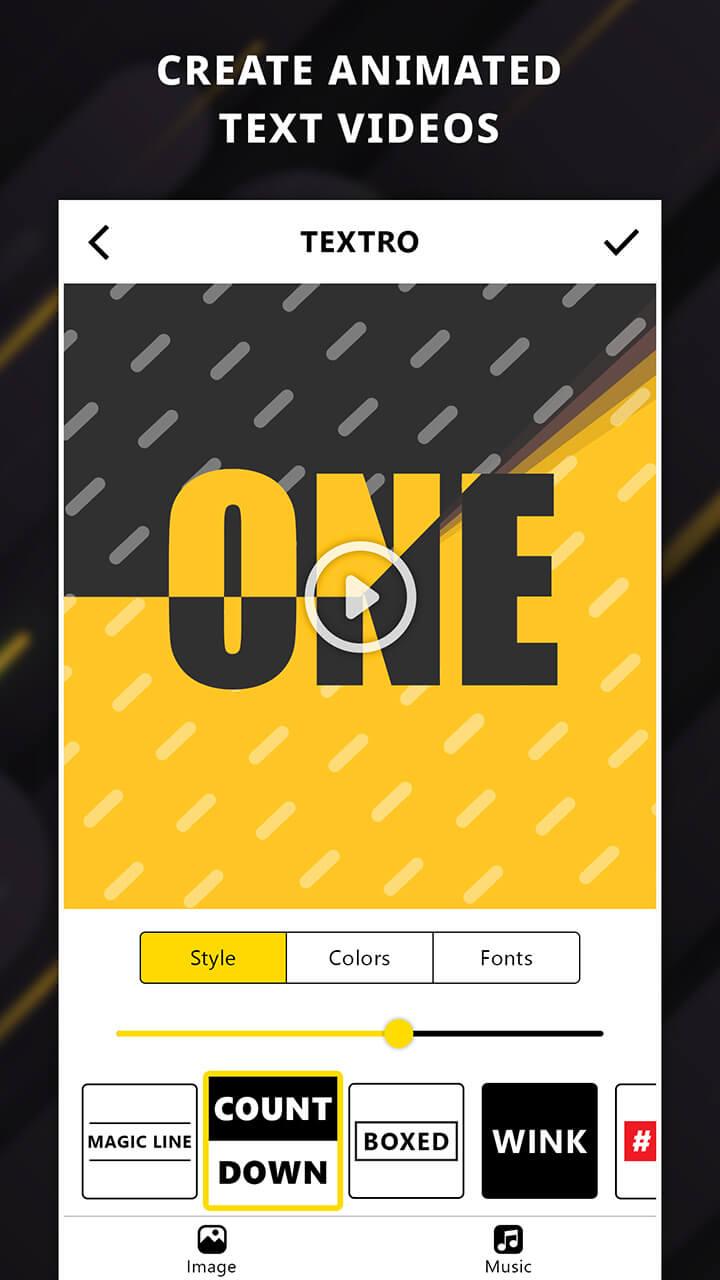 اسکرین شات 1 برنامه Textro: Animated Text Video