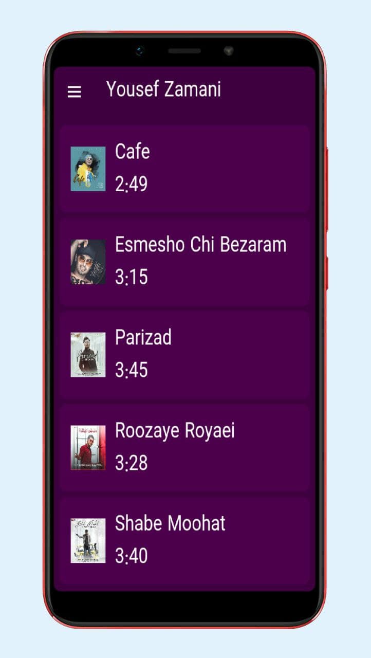 اسکرین شات 2 برنامه آهنگ یوسف زمانی