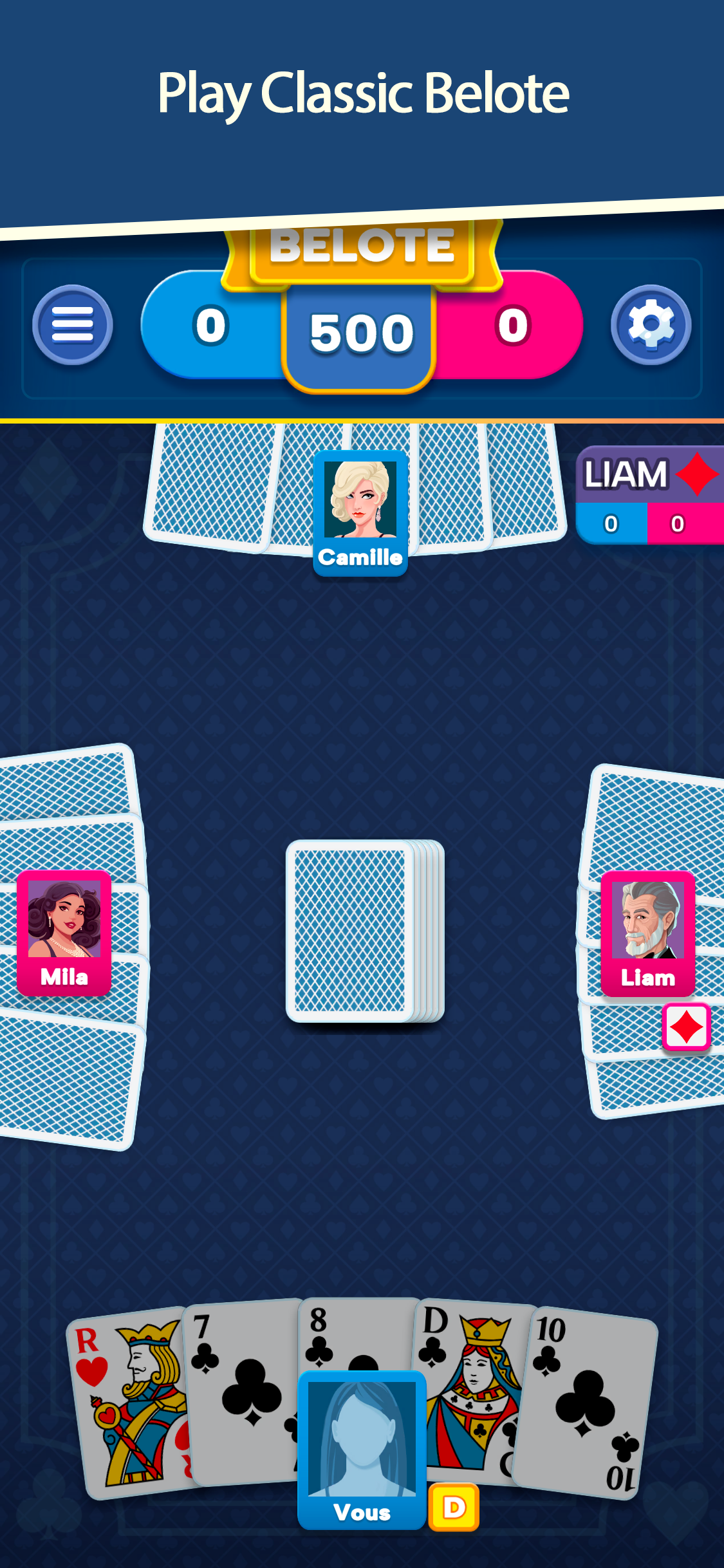 اسکرین شات 2 بازی Belote & Coinche Classic