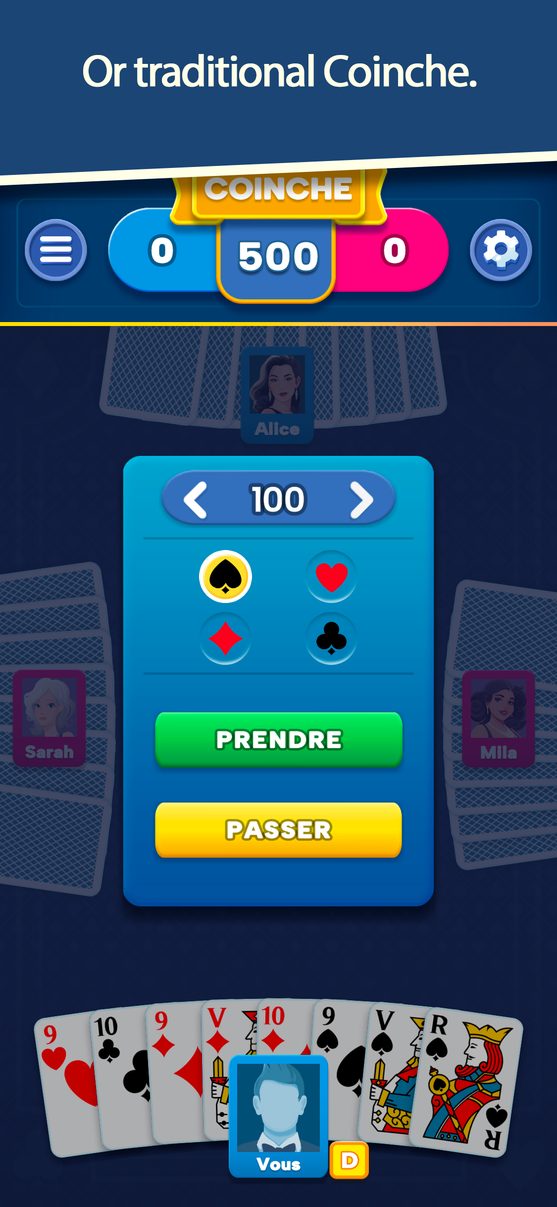 اسکرین شات 3 بازی Belote & Coinche Classic