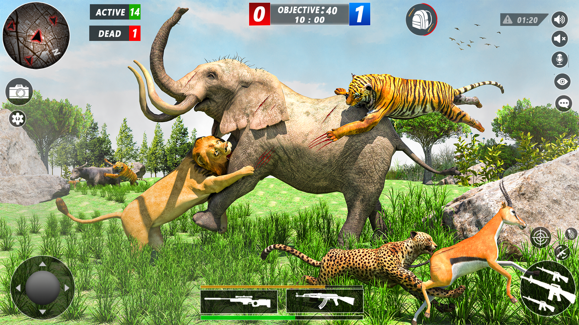 اسکرین شات 3 برنامه Lion Hunting Games 2023: FPS