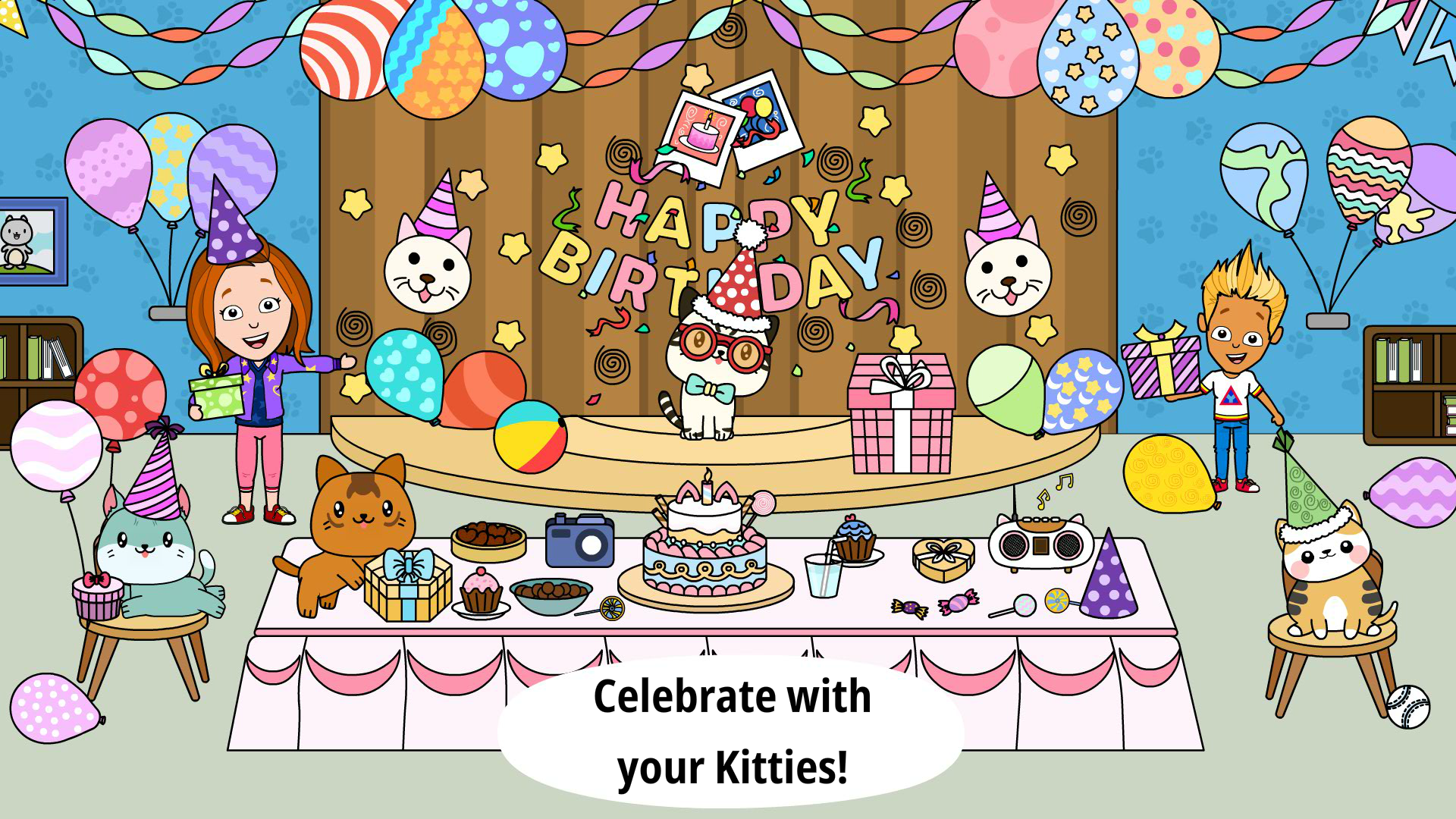 اسکرین شات 4 بازی My Cat Town - Tizi Pet Games