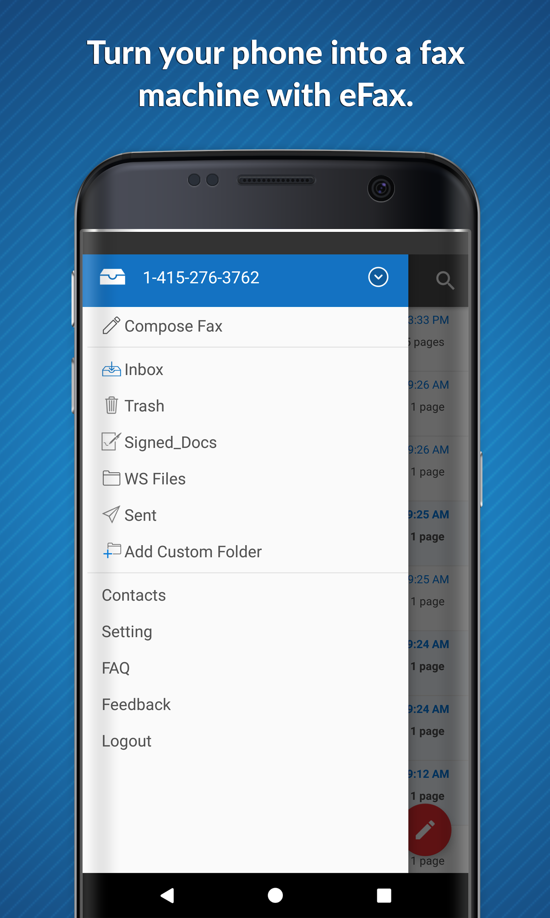 اسکرین شات 1 برنامه eFax App - Fax from Phone