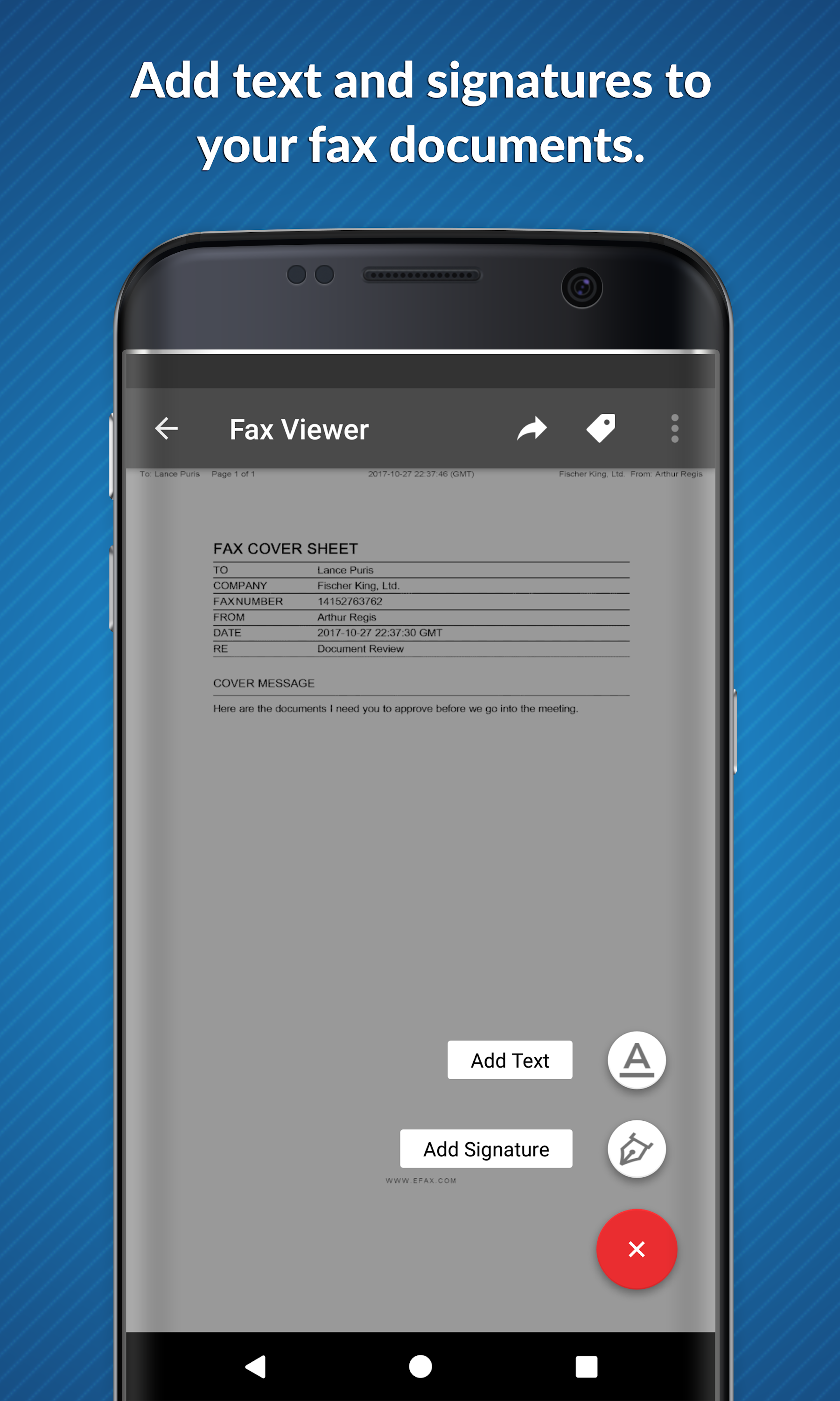 اسکرین شات 3 برنامه eFax App - Fax from Phone