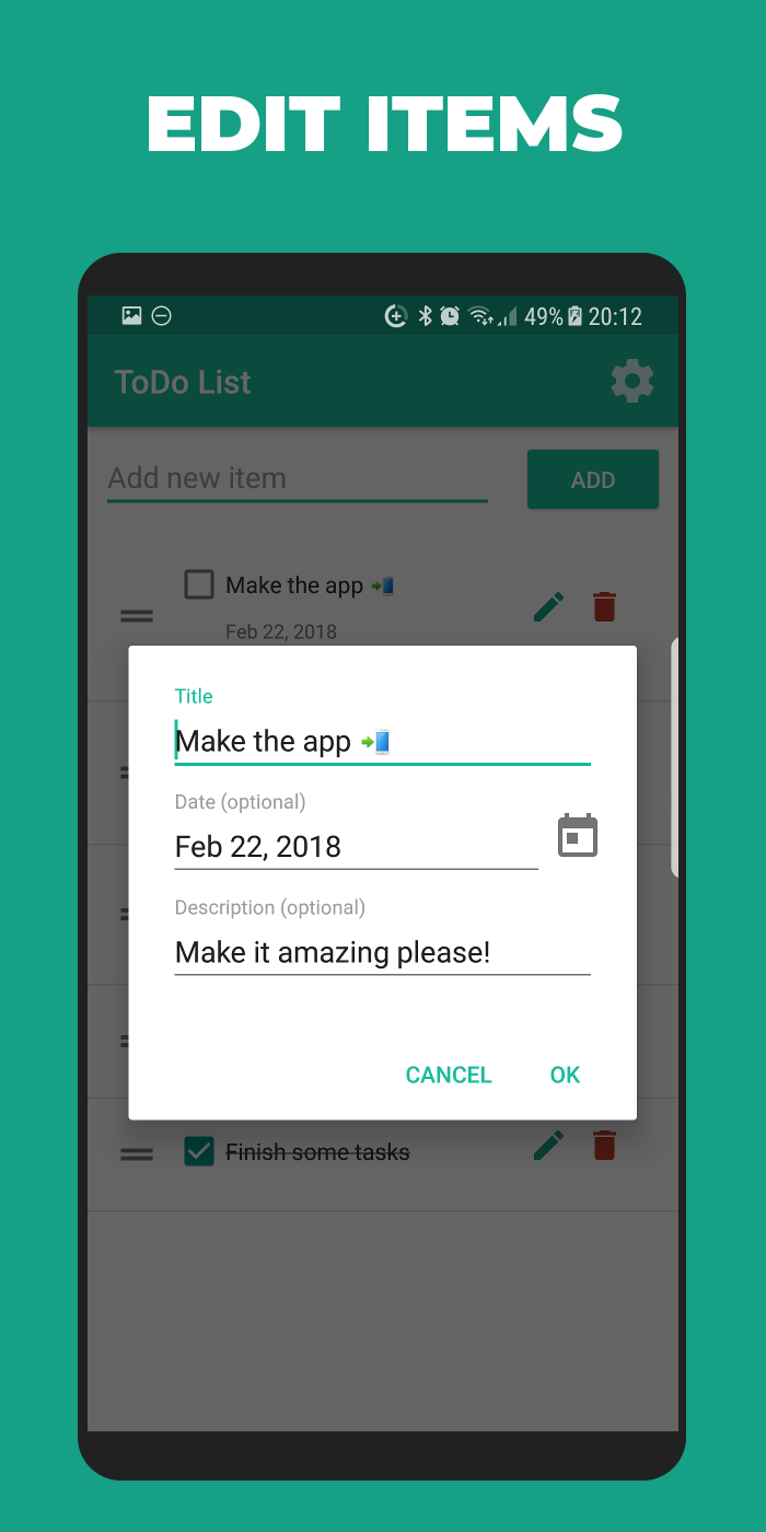 اسکرین شات 4 برنامه ToDo List & Widget for Edge Sc