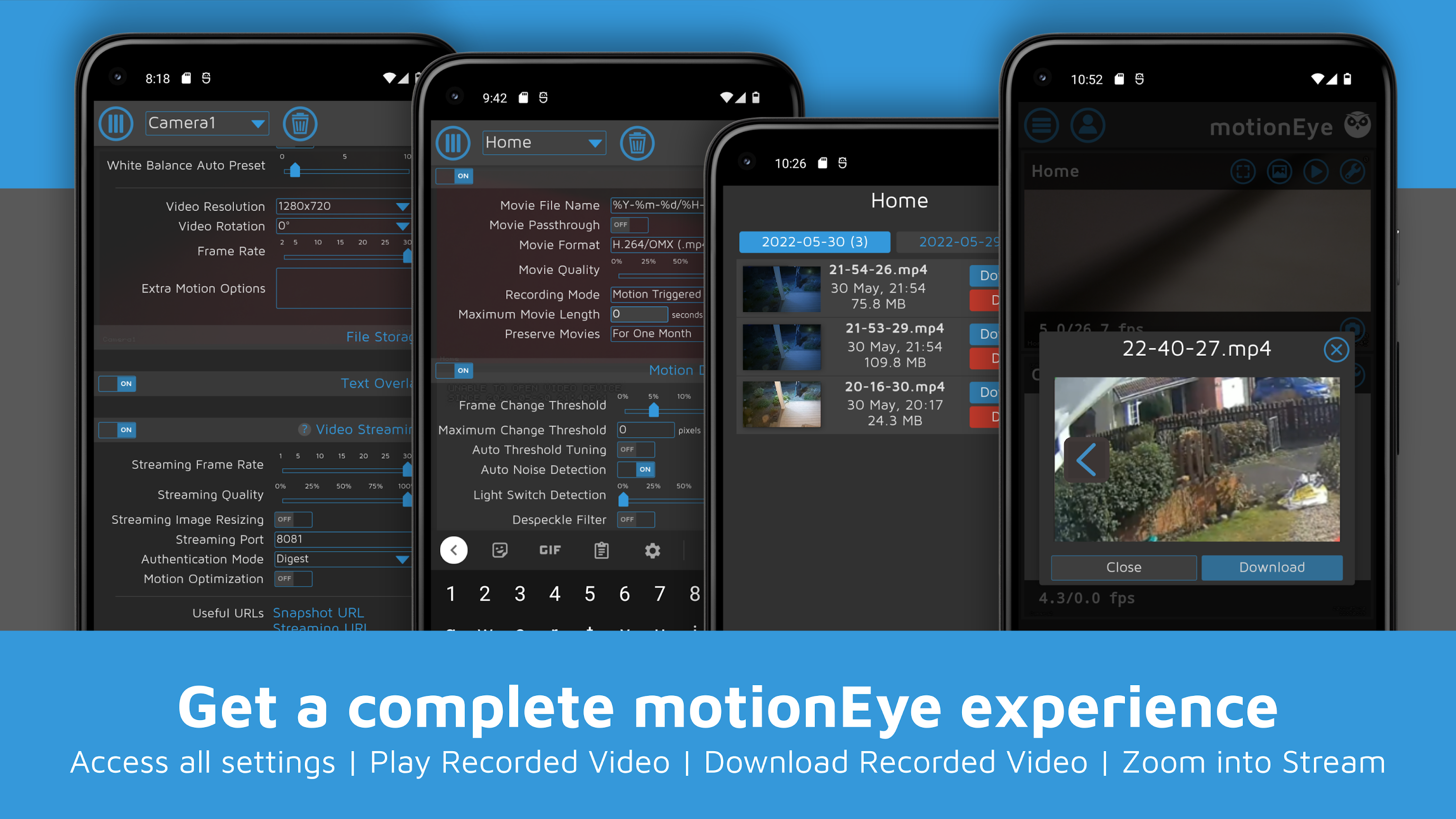 اسکرین شات 4 برنامه motionEye