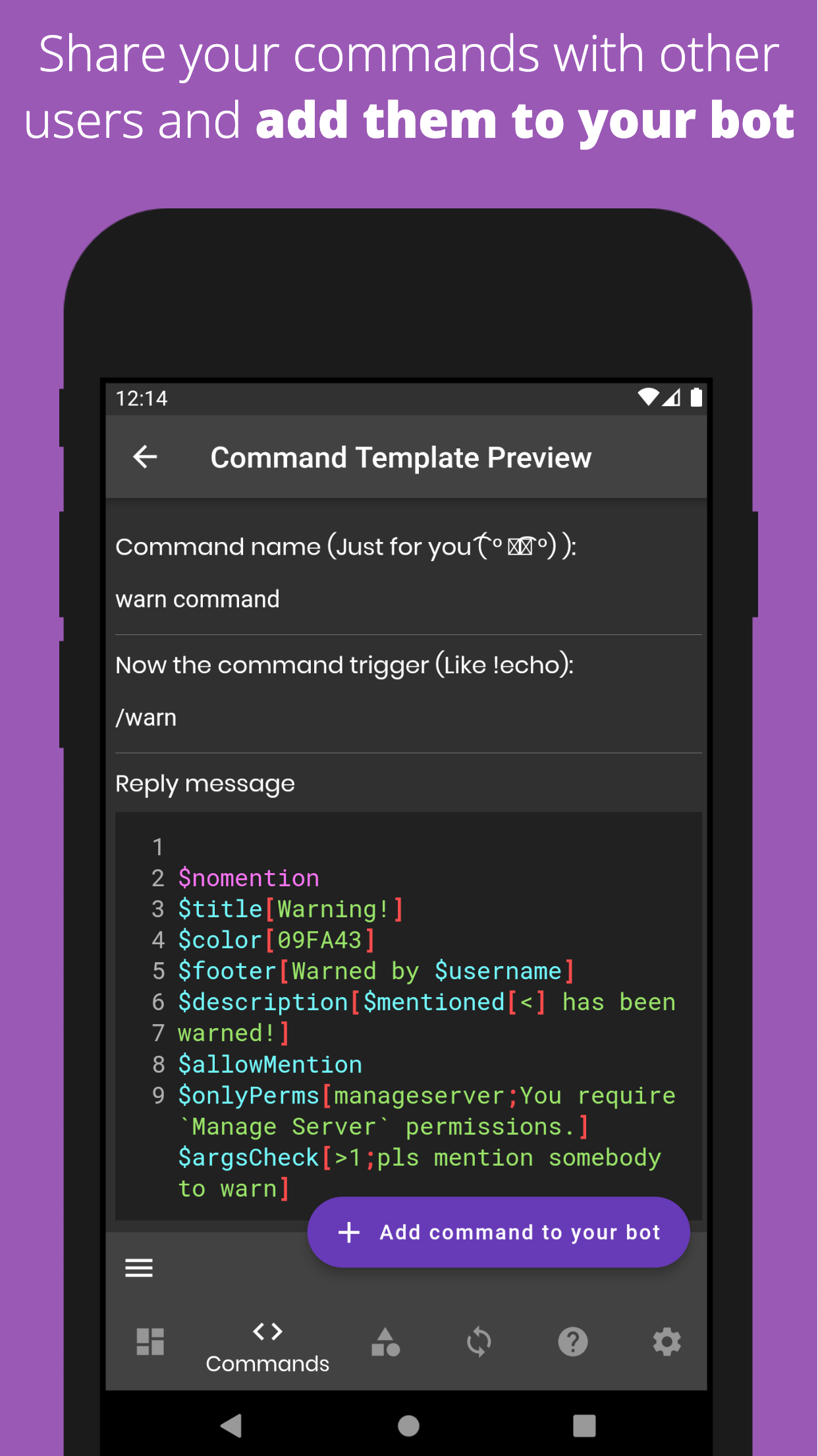 اسکرین شات 1 برنامه Bot Designer For Discord