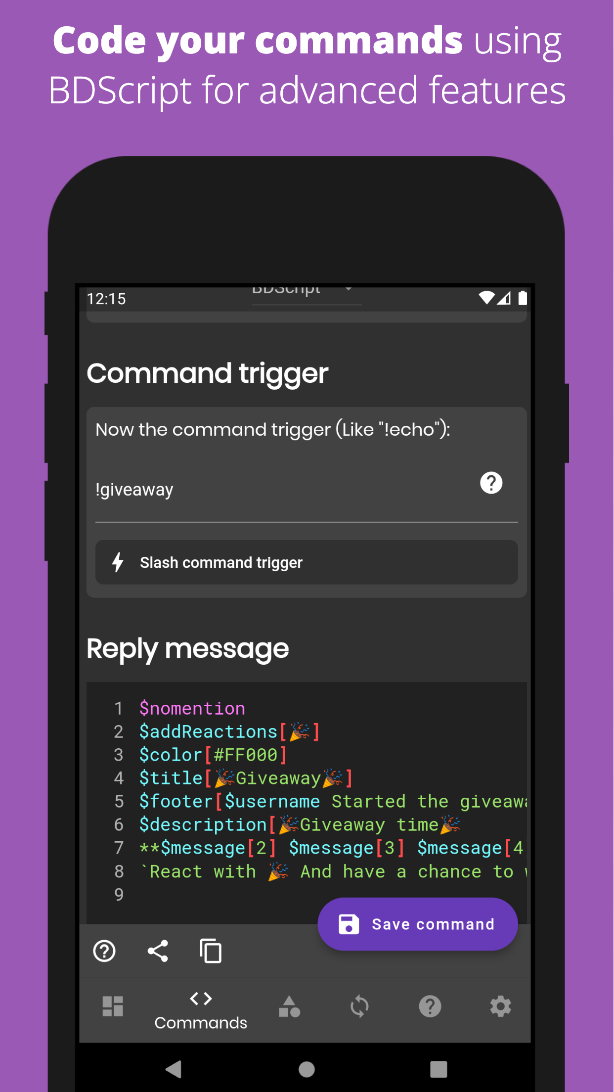 اسکرین شات 4 برنامه Bot Designer For Discord