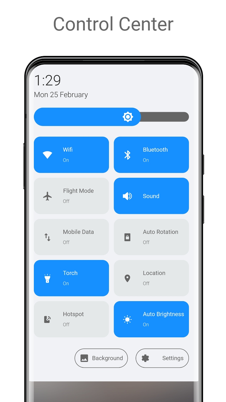 اسکرین شات 1 برنامه Control Center Android 12 Styl