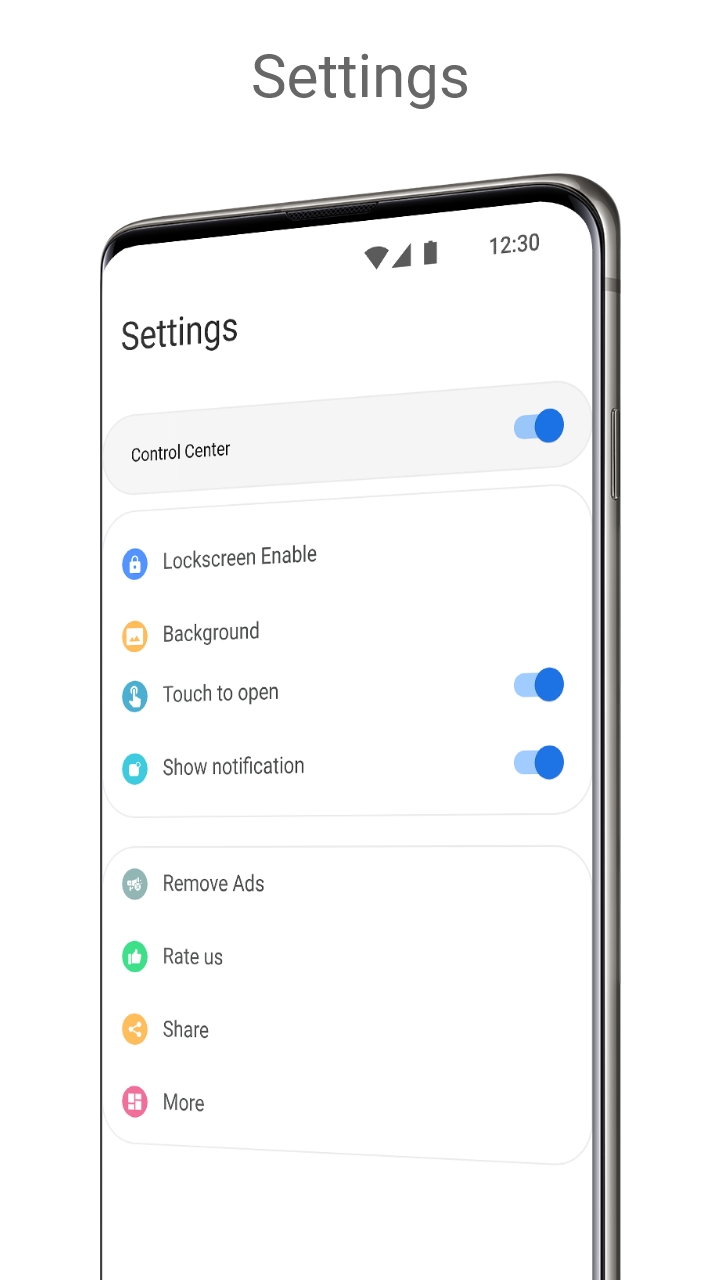 اسکرین شات 2 برنامه Control Center Android 12 Styl