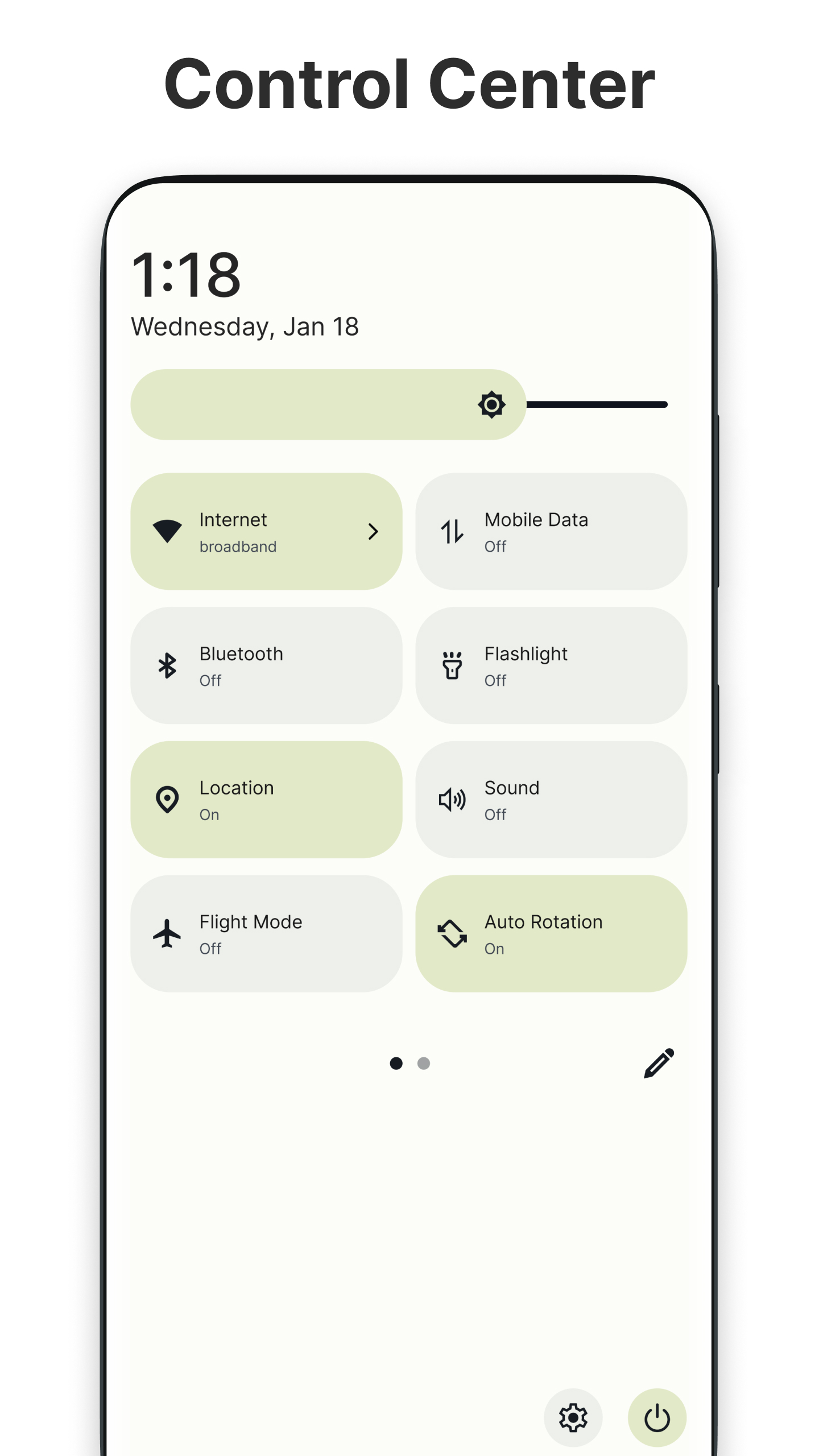 اسکرین شات 1 برنامه Controls Android 14 Style