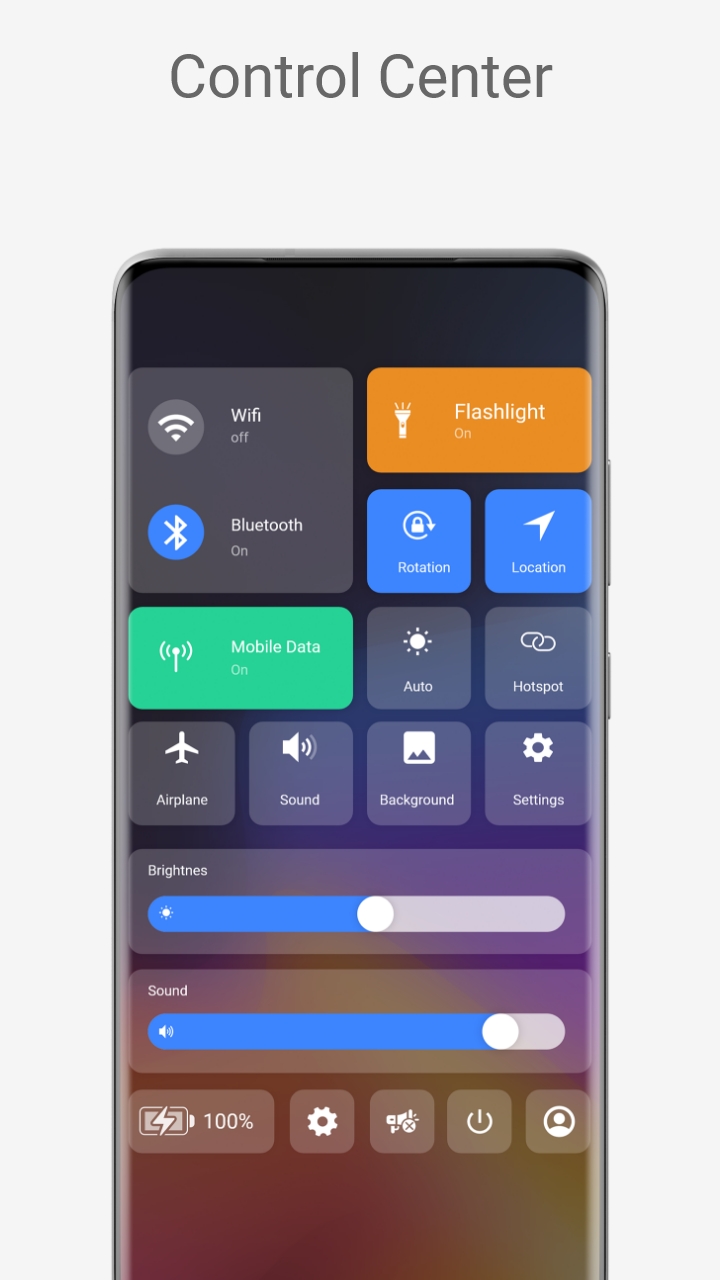 اسکرین شات 1 برنامه Control Center Mac Style