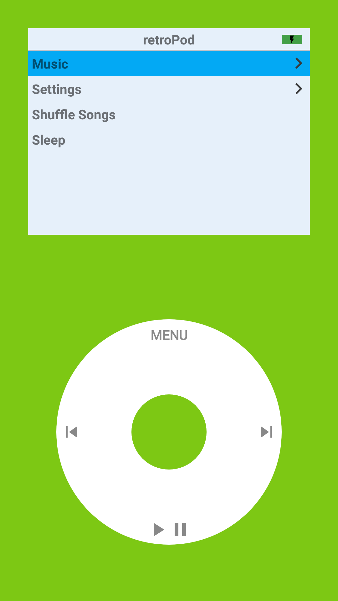 اسکرین شات 2 برنامه retroPod: ClickWheel Music App
