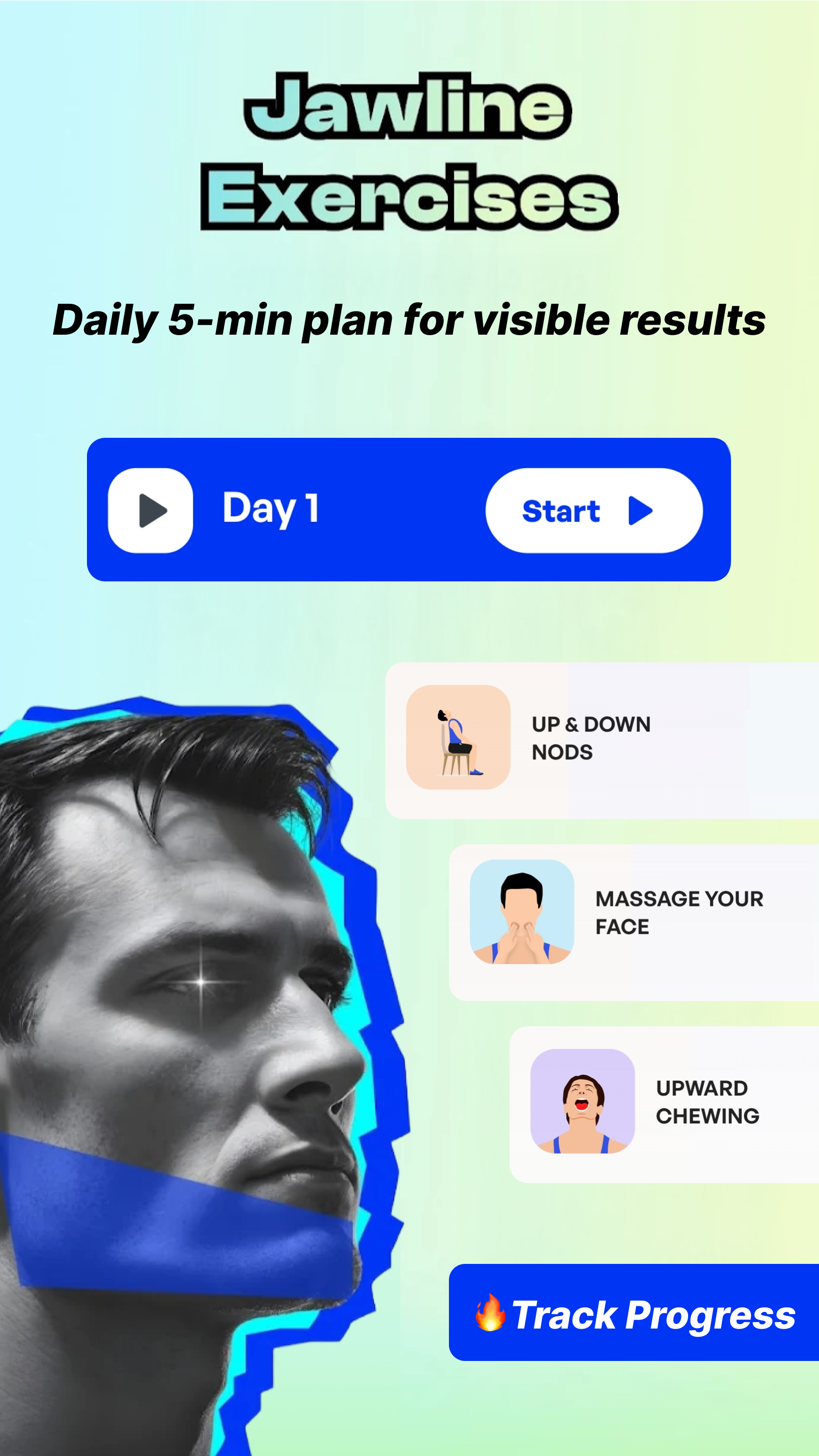 اسکرین شات 1 برنامه Jawline exercises and mewing
