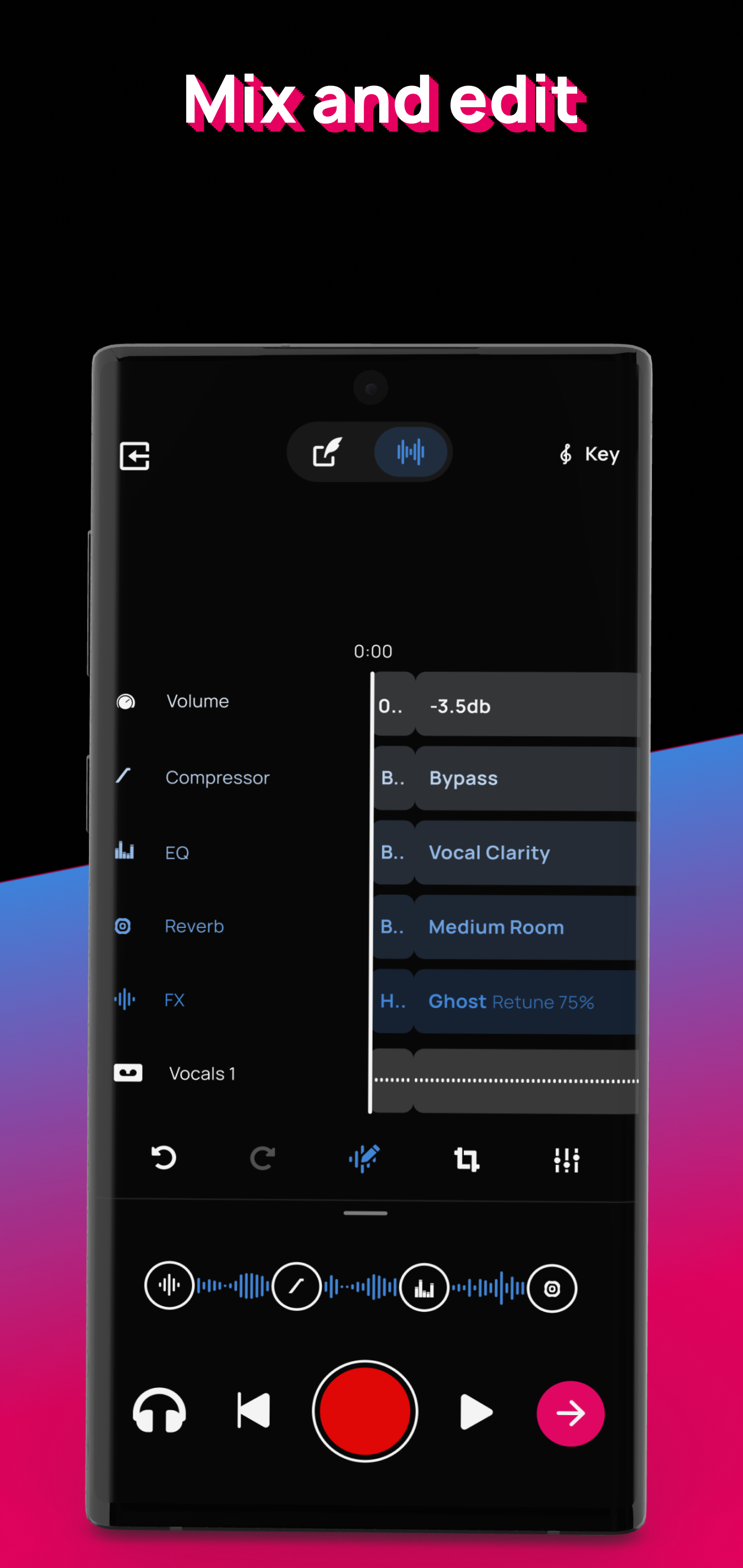 اسکرین شات 6 برنامه Voloco: Auto Vocal Tune Studio