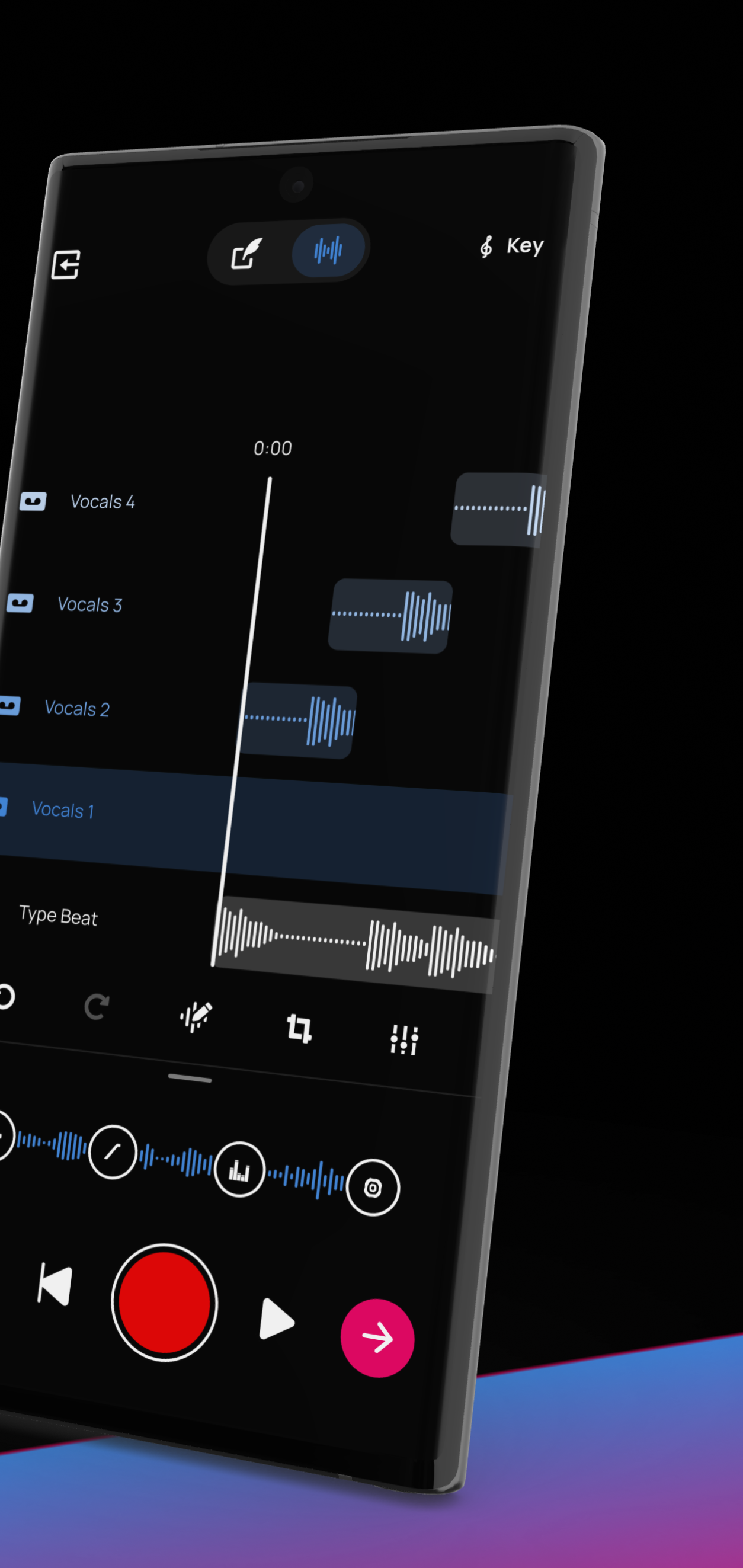 اسکرین شات 2 برنامه Voloco: Auto Vocal Tune Studio