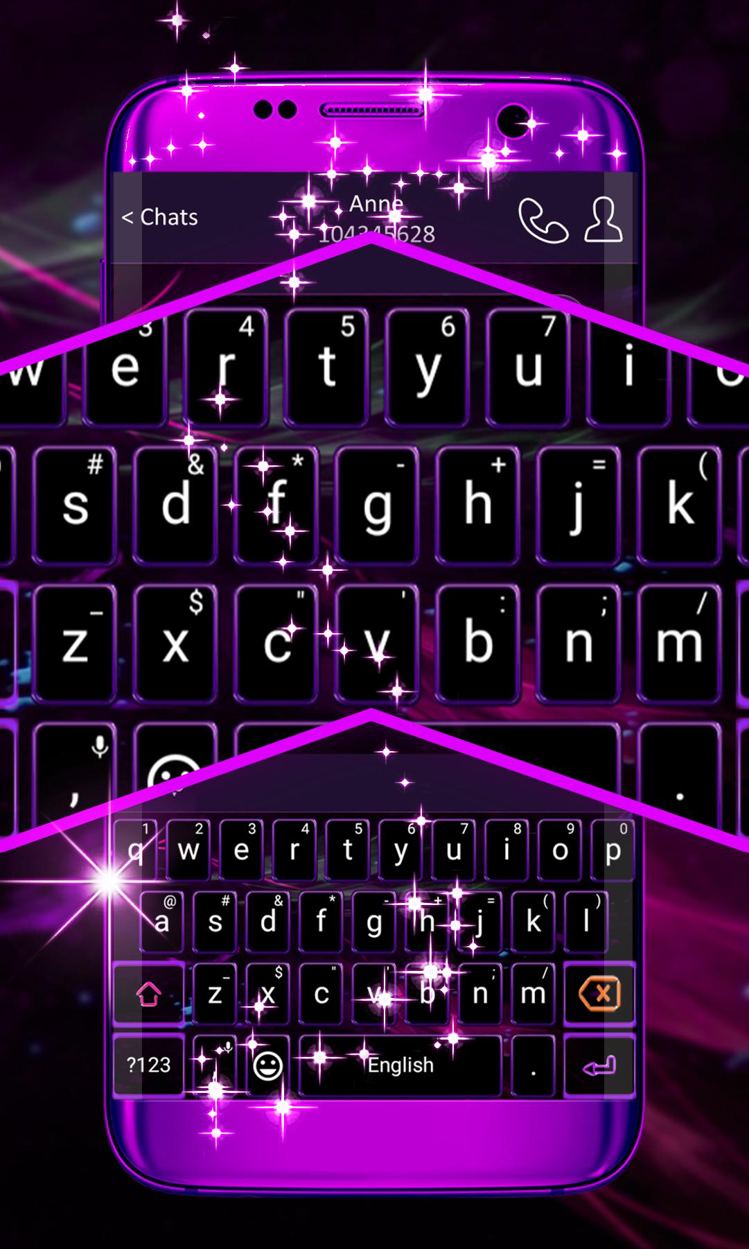 اسکرین شات 3 برنامه Purple Keyboard Theme