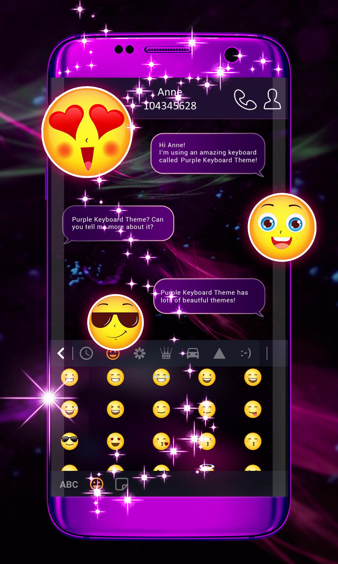 اسکرین شات 2 برنامه Purple Keyboard Theme