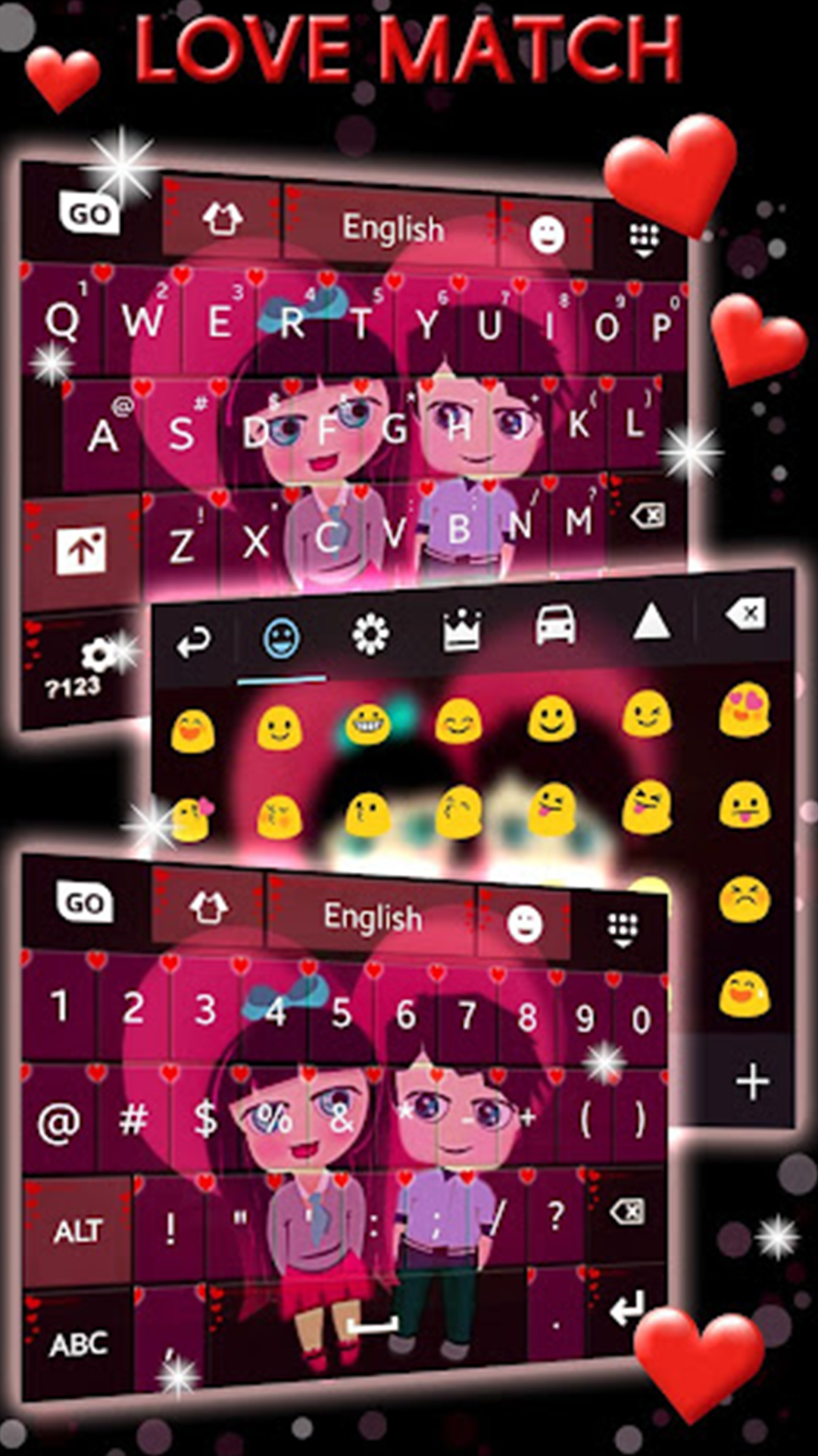 اسکرین شات 3 برنامه Love Keyboard Theme