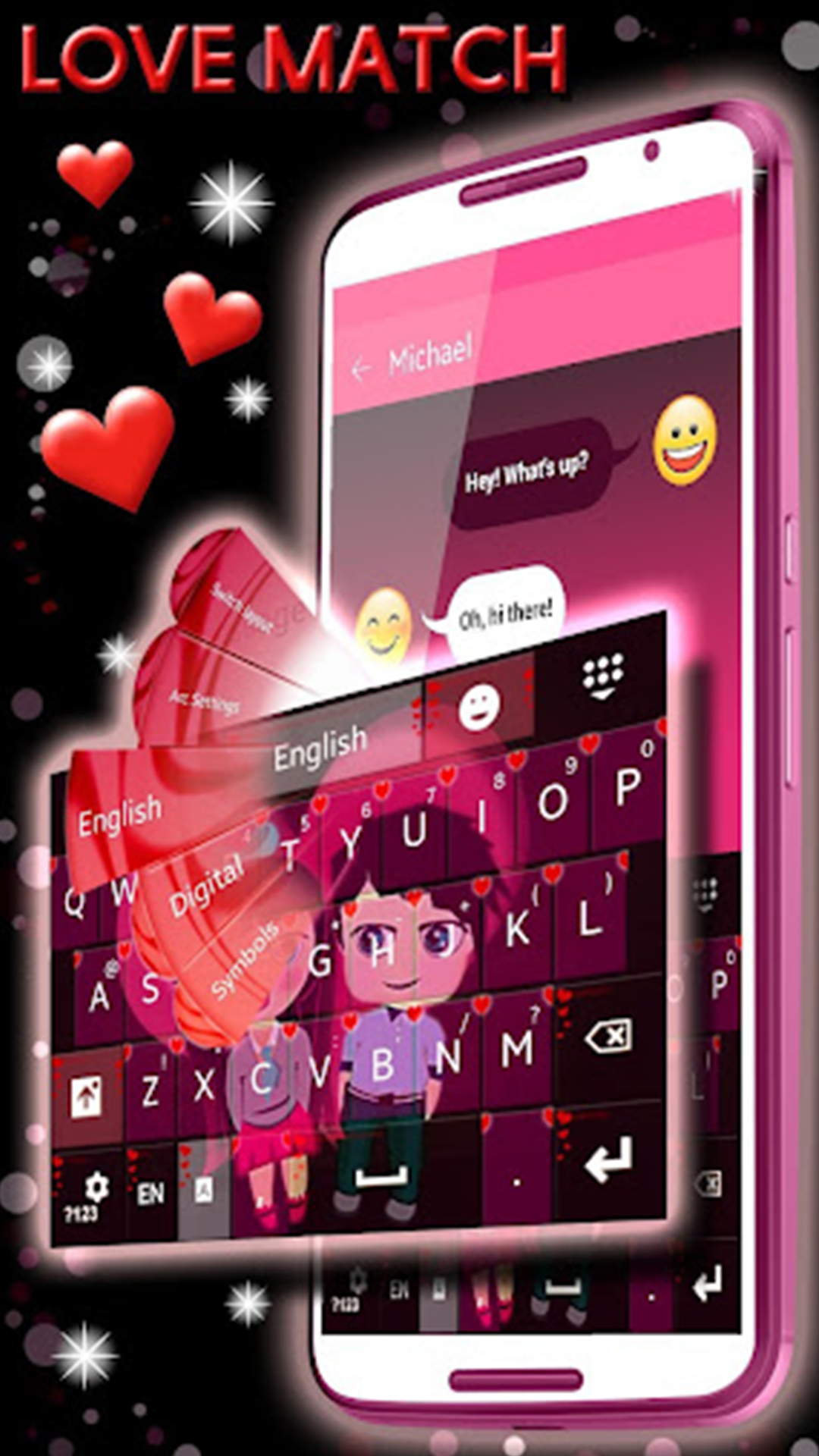 اسکرین شات 2 برنامه Love Keyboard Theme