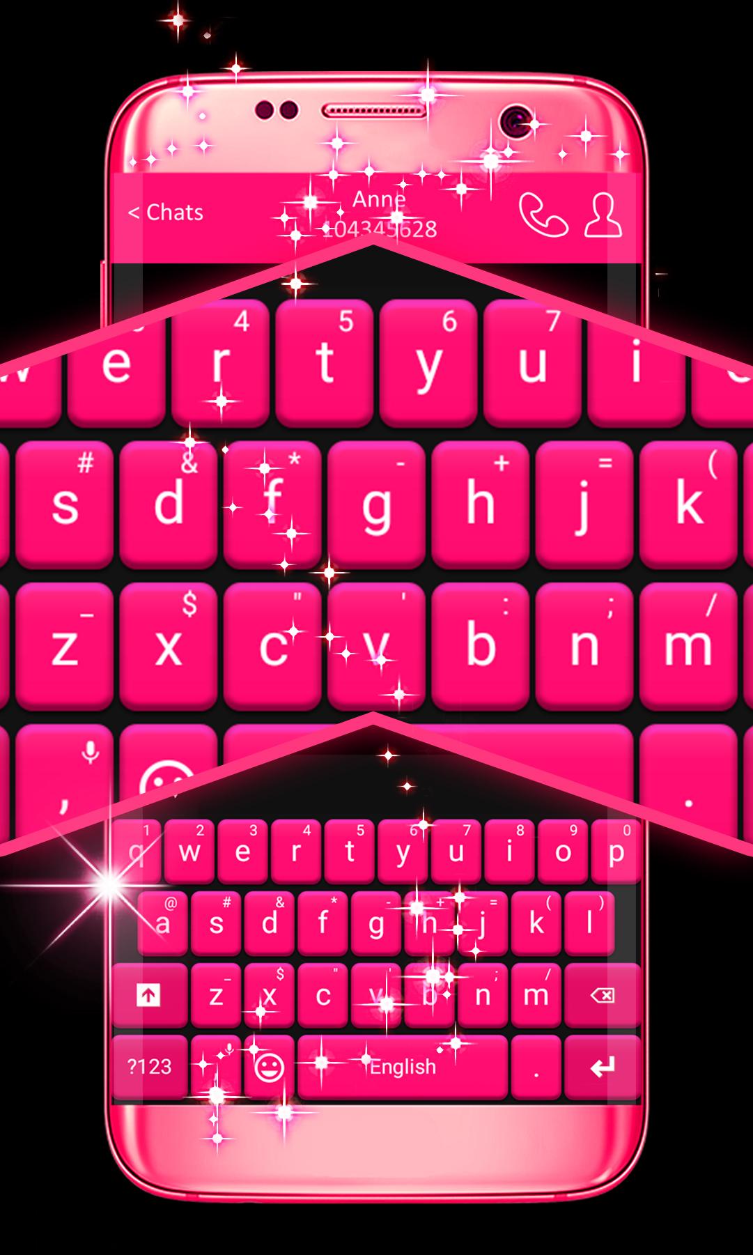 اسکرین شات 3 برنامه Pink Keyboard For WhatsApp