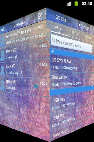 اسکرین شات 3 برنامه Stained NEON GO SMS Theme