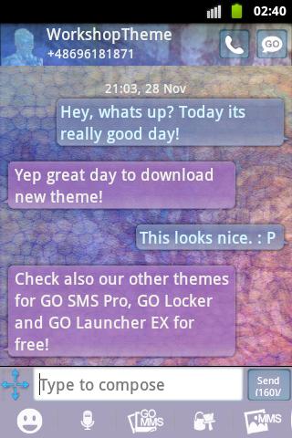 اسکرین شات 2 برنامه Stained NEON GO SMS Theme