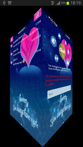 اسکرین شات 3 برنامه Pink Blue Theme GO SMS Pro