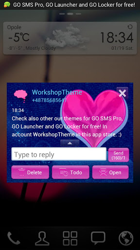اسکرین شات 4 برنامه Pink Blue Theme GO SMS Pro