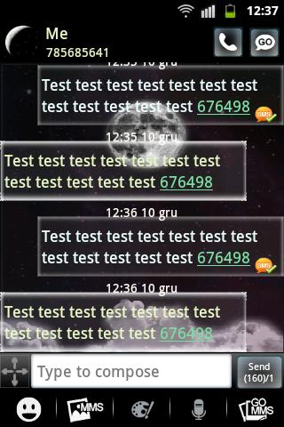 اسکرین شات 3 برنامه Night Moon GO SMS Theme