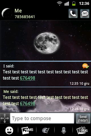 اسکرین شات 2 برنامه Night Moon GO SMS Theme