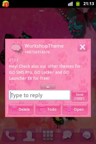 اسکرین شات 3 برنامه Pink 2 GO SMS PRO Theme