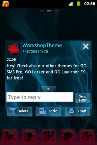 اسکرین شات 4 برنامه Blue Smoke Theme GO SMS PRO