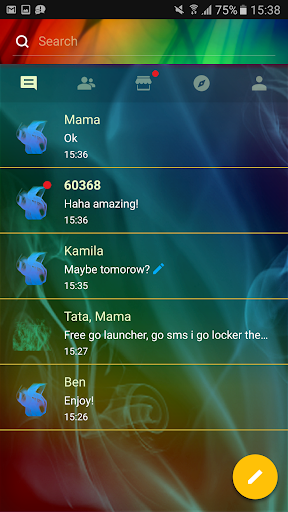 اسکرین شات 1 برنامه Smoke Fire Theme GO SMS Pro