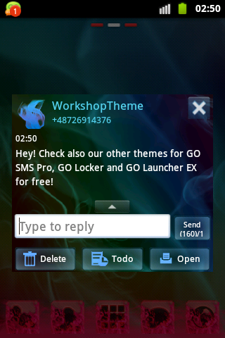 اسکرین شات 4 برنامه Smoke Fire Theme GO SMS Pro