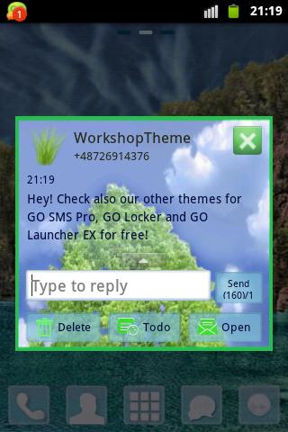 اسکرین شات 4 برنامه Tree Theme GO SMS