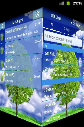 اسکرین شات 3 برنامه Tree Theme GO SMS