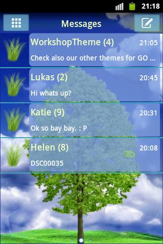 اسکرین شات 1 برنامه Tree Theme GO SMS